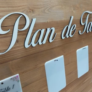 Panneau en bois plan de table pour mariages