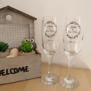 Flutes a champagne gravées au laser