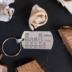 porte cle en métal pour famille