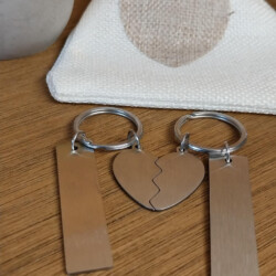 double porte clé en métal à graver