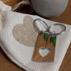 double porte clé en métal à graver