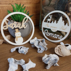 boule de noel en bois