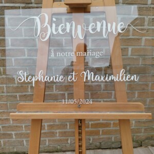 Panneau de bienvenue acrylique transparent